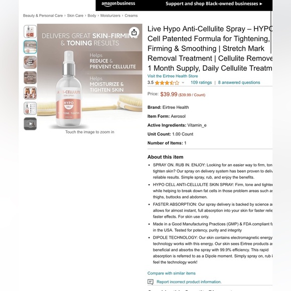 Anti Cellulite spray. Live HYPO ANTI-cellulite SPRAY - Picture 3 of 7